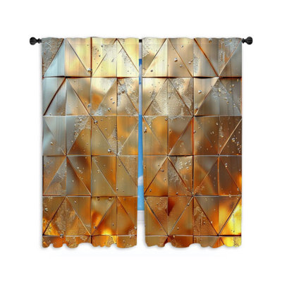 Metallic Surface Bathroom Room Darkening Curtain Pair