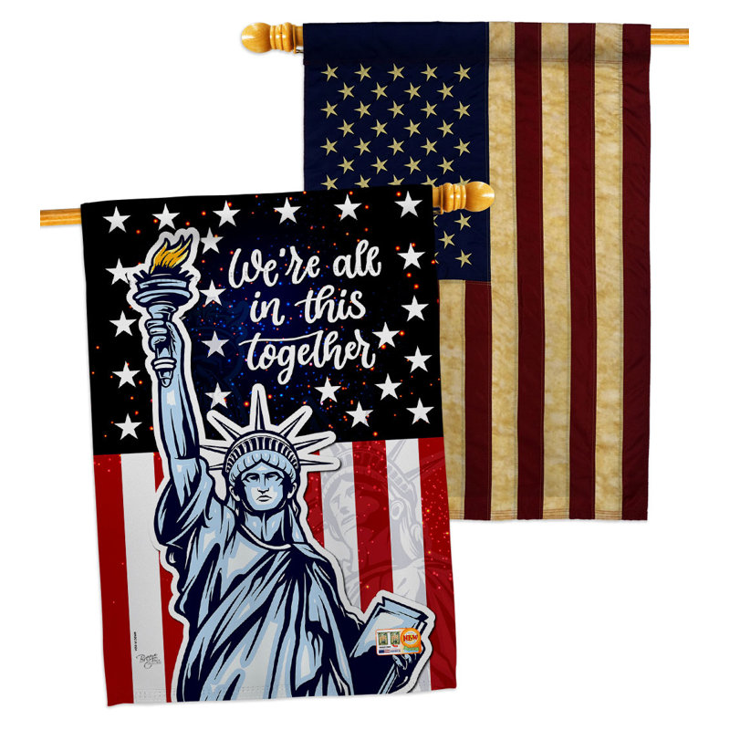 Drapeau de maison uni en polyester 40 x 28 po United We Together
