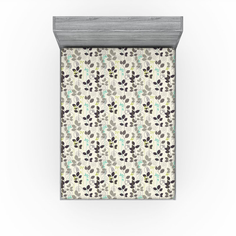 Ensemble de 2 draps-housses Ambesonne, Multicolore / floral 24, Drap-housse grand