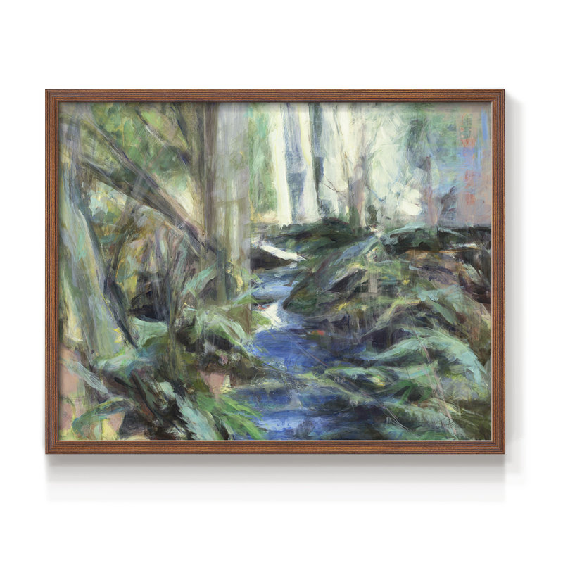 «Ramble Blues» - reproduction encadrée - réversible, Noyer, H 16 po x l 20 po