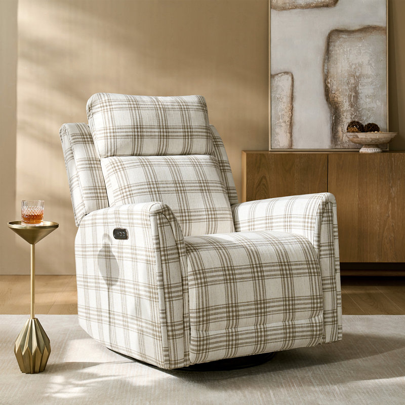 Fauteuil inclinable électrique pivotant et berçant 32 po Thorndike, Tanné