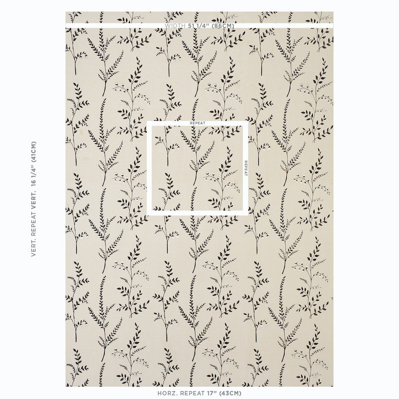 Cynthia Embroidered Print Fabric, Black/ Neutral