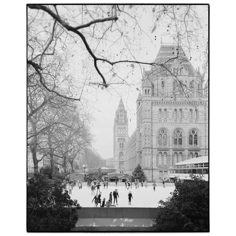 Kensington Ice Rink - Picture Frame Photograph on Paper , Black Framed, 35.5" H x 29.5" W