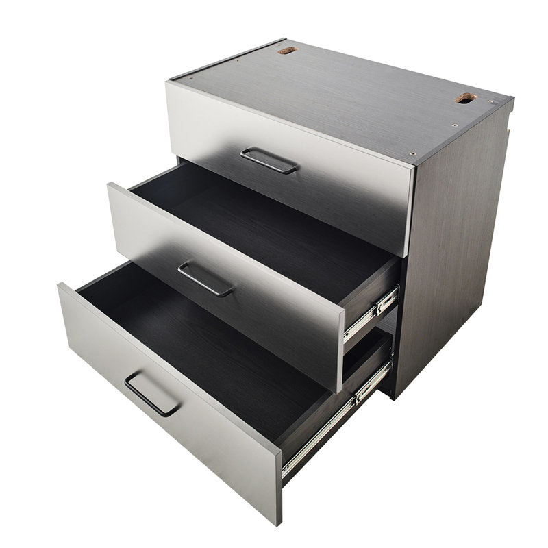 32 In. X 28 H 20 D W Wall Mounted Base Storage Cabinet With Drawer, Series, Metallic Gray Shade, Feature, Heat And Water , Well-built Edge Banding Series D, Gray, & Material