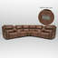 Canapé modulaire inclinable en cuir 136 po, 3 fauteuils inclinables électriques, consoles, soutien lombaire et appui-tête réglables-224217932-224218035