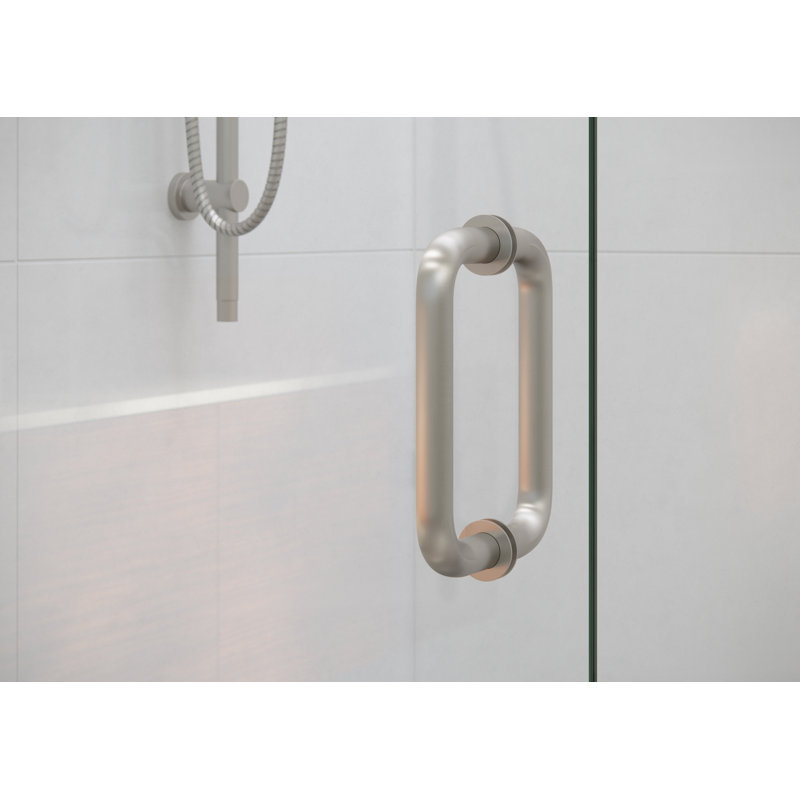 Halo 48 in. x 32 in. x 78 in. 90-degree Fully Frameless Glass Hinged Shower Enclosure, Brushed Nickel