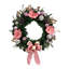 Couronne de Noël 24 po avec 20 lumières DEL, fleur de pin, boule et boule pour porte d'entrée, manteau de cheminée et décoration de fenêtre 24 po