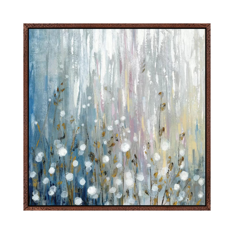 January Branches Flowers 1 Piece Floater Frame Wall Art on Canvas