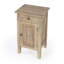  Table de bout transitionnelle en bois naturel brun de 24 po avec armoire et tiroir