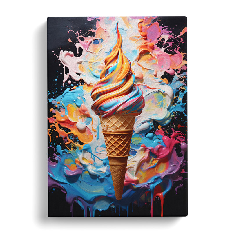 Ice Cream Gestural No.2 - Print, 50cm H x 35cm W x 3cm D