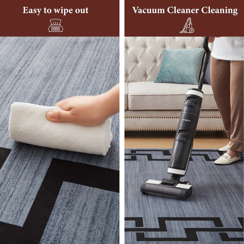 Demetriona Washable Abstract Area Rug – Low-Pile, Non-Slip, Stain-Resistant, Rectangle 160 x 230 cm