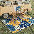 Modern Dahlia Floral Weather Resistant Indoor / Outdoor Cushioned Area Rug-129180140-129180133