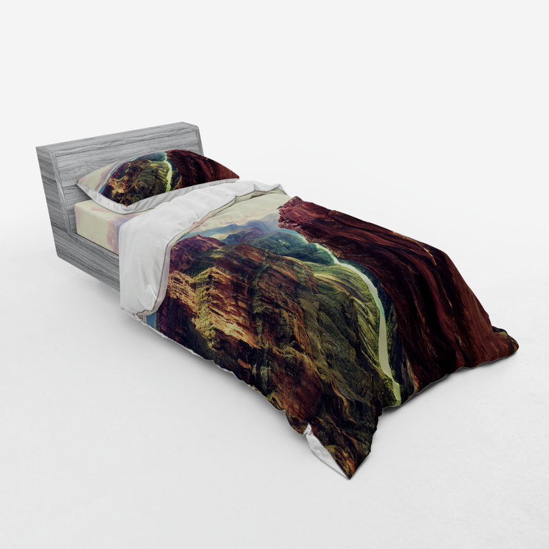 Ensemble de housse de couette rustique en microfibre Canyon Canyon, Housse de couette simple + 6 pièces supplémentai