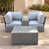 Coussin bleu clair / cadre gris