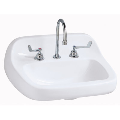 Lavabo de salle de bain mural 22 po en porcelaine vitreuse Grande Isle
