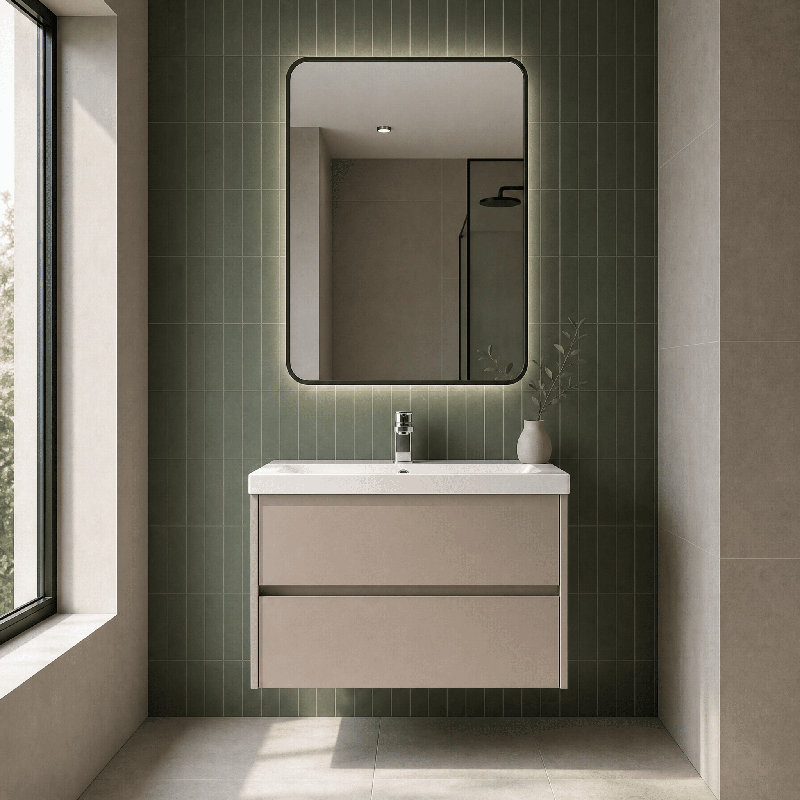 Havana Bathroom Vanity, Soft Linen, 81cm W