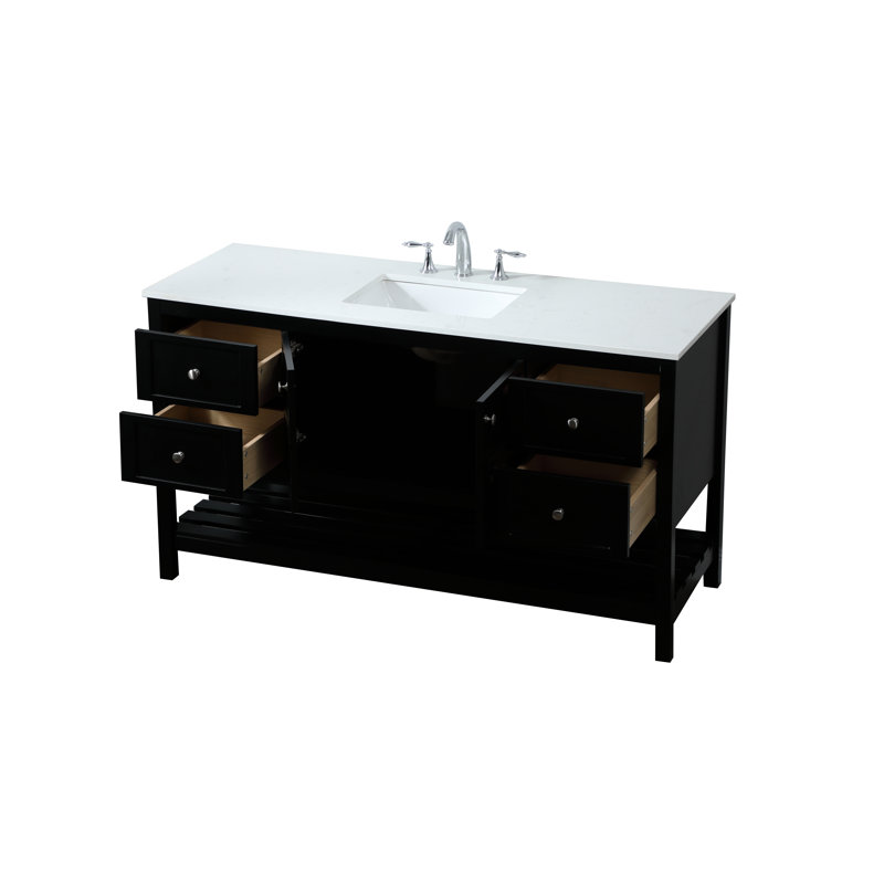 Ensemble de meuble-lavabo simple 60 po Krish, Noir