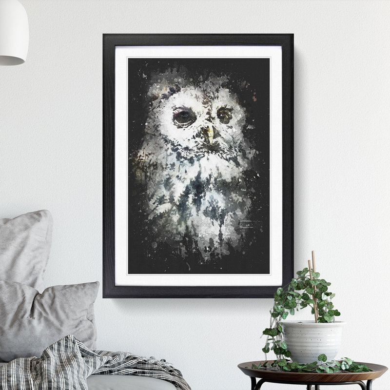 Tawny Owl - Framed Print, 33cm H x 24cm W x 2cm D, Black Framed
