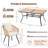7-Piece Outdoor Dining Set With 6 Rattan Chairs, All-Weather Patio Table & Chairs For Backyard, Garden, Poolside-1924938738