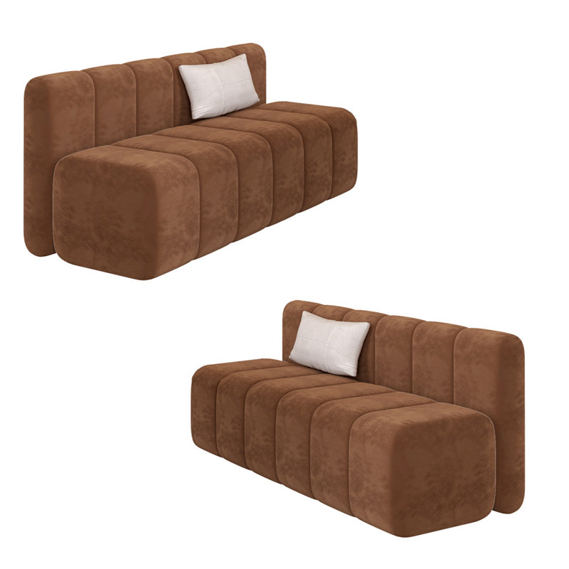 Causeuse Ruksana, Mélange de polyester brun