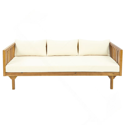 3-Seater Daybed, Beige Upholstered Sofa Daybed