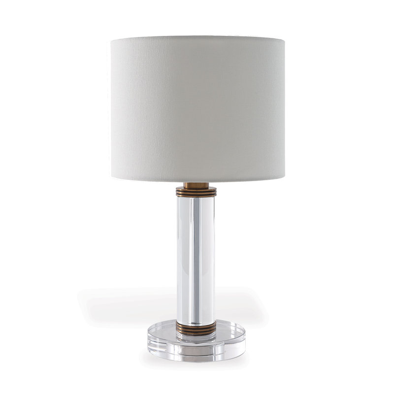 Billy Crystal Mini Lamp, Clear/Bronze, Light Beige