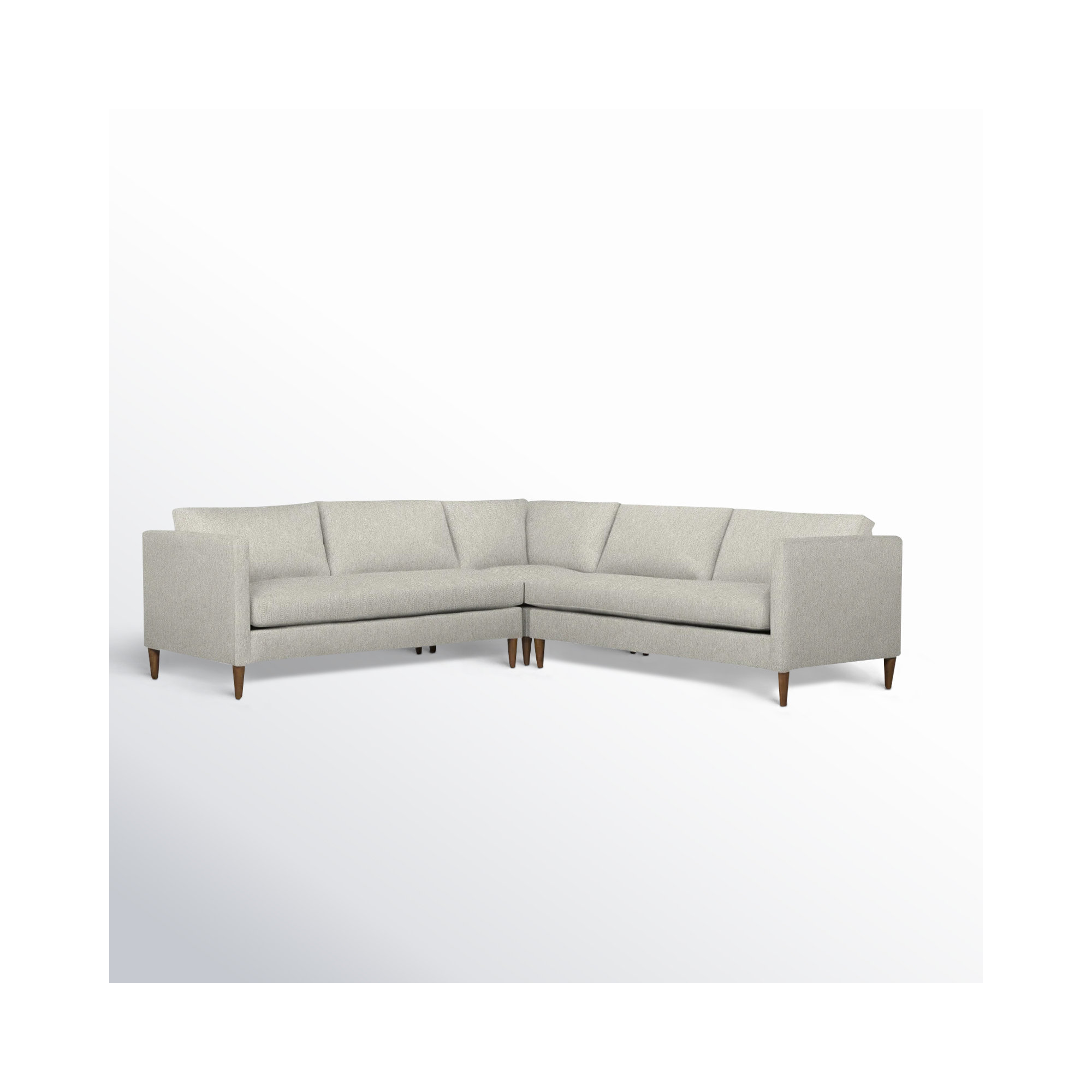 Clifford 3 - Piece Upholstered Custom L-Shape Sectional, Ticket Ash Heathered Basketweave