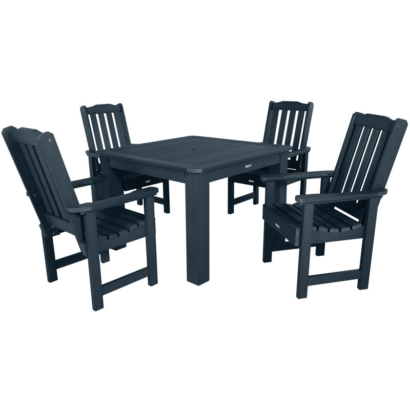 Arbnora 4-Person 42" Square, Counter-Height Outdoor Dining Set, Federal Blue, 42 x 42 x 30