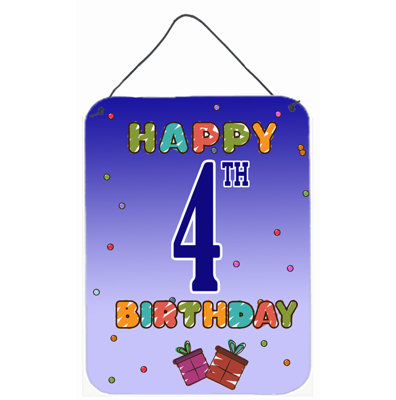 Happy 4th Birthday by Denny Knight Textual Art Plaque