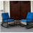 Rattan Rocking Chairs, Coffee Table,Button Tufted Cushions with Patio Furniture Set-479009576