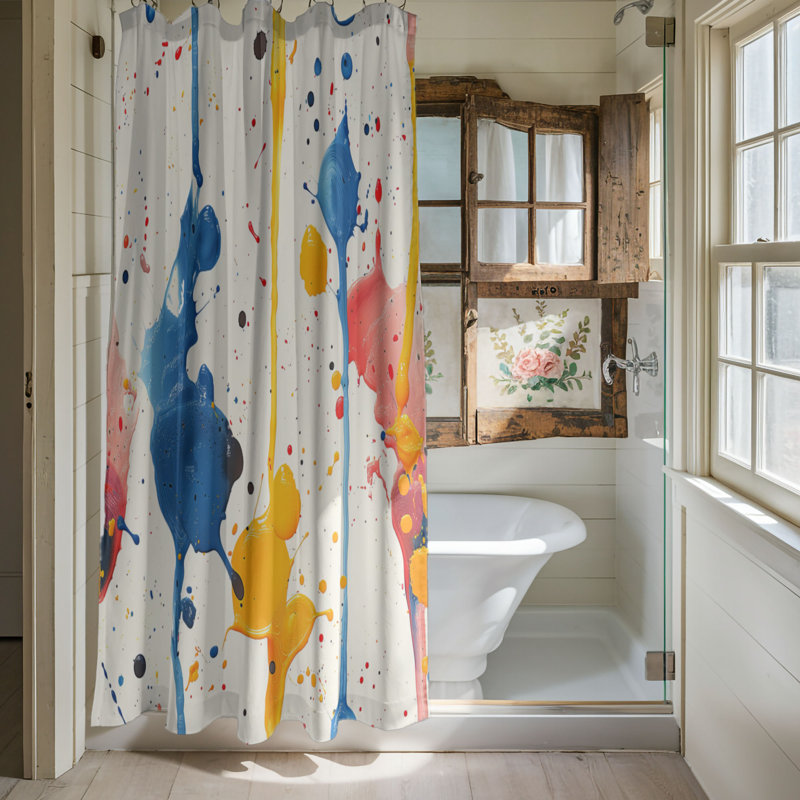 Paint Explosion - Rideau de douche Premium, H 74 po x l 71 po