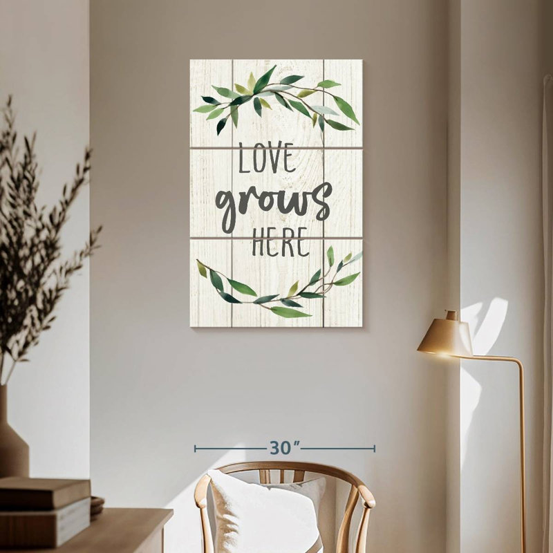 Plaque murale Kema Love Grows Here II, H 57 po x l 36 po