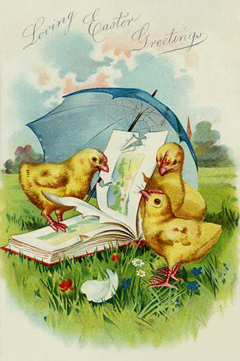 « amour pâques greetings », impression, H 36 po x l 24 po x P 1,5 po