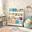 Bibliothèque pour enfants à 4 niveaux, tablettes pour livres pour tout-petits, aide à garder les chambres à coucher, les salles de jeux et les salles de classe organisées, panneau de fibres à densité moyenne-729555571