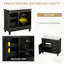 Vespera Lune 36 Inch Freestanding Bathroom Vanity, Ceramic Top, Solid Wood Cabinet