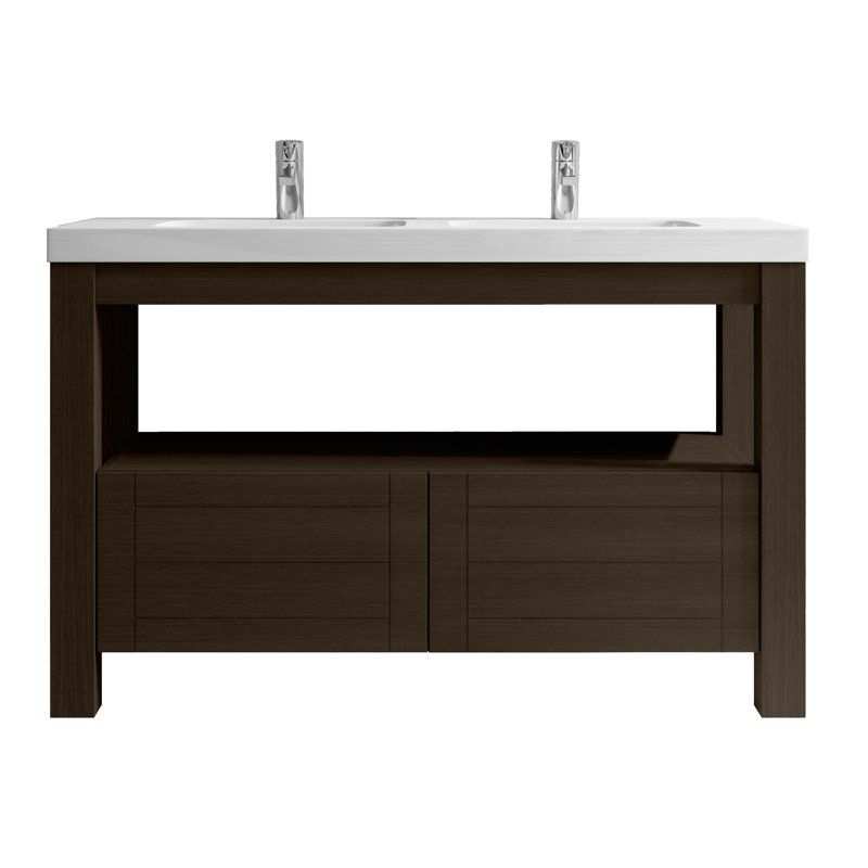48'' Single Bathroom Vanity with Resin Top, Oak