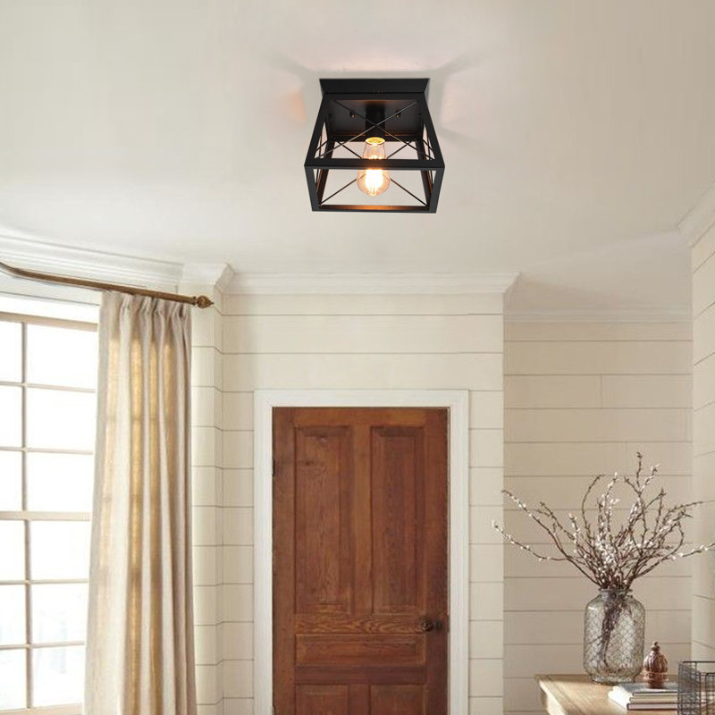 Demetrious 1-Light 25cm Flush Mount, Black