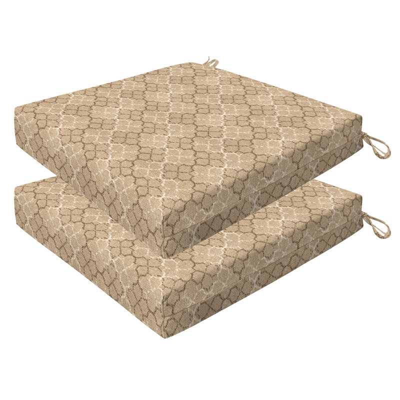 Coussin de siège d'extérieur carré Meridian, Treillis naturel, H 3 po x l 19 po x P 19 po