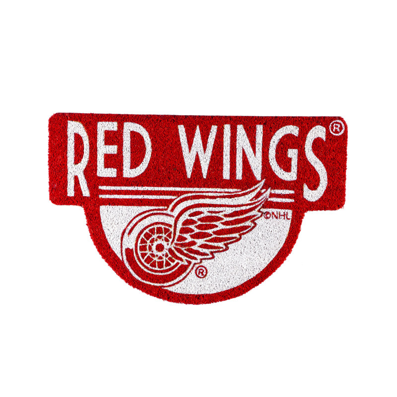 NFL Shaped Coir Outdoor Welcome Mat, Red Wings