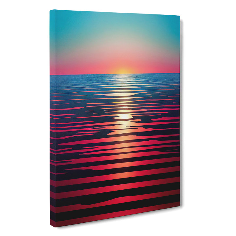 Luscious Ocean Sunset - Wrapped Canvas Print, 60cm H x 40cm W x 3cm D