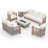 7-person Outdoor Patio Conversation Set With Fire Pit Table