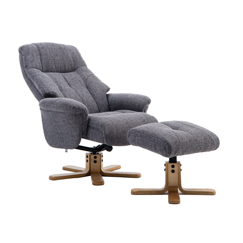 Billings 80cm Wide Swivel Standard Recliner, Grey