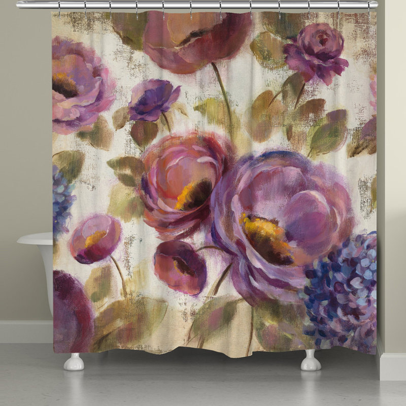 Rideau de douche simple floral Delaine