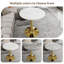 Table basse ronde à effet marbre 27,6 po avec plateau texturé gris foncé et base dorée-830419814