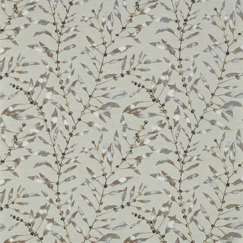 Chaconia Fabric, Brass/Ink