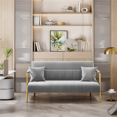 Maddison 56.5'' Upholstered Sofa with Two Pillows