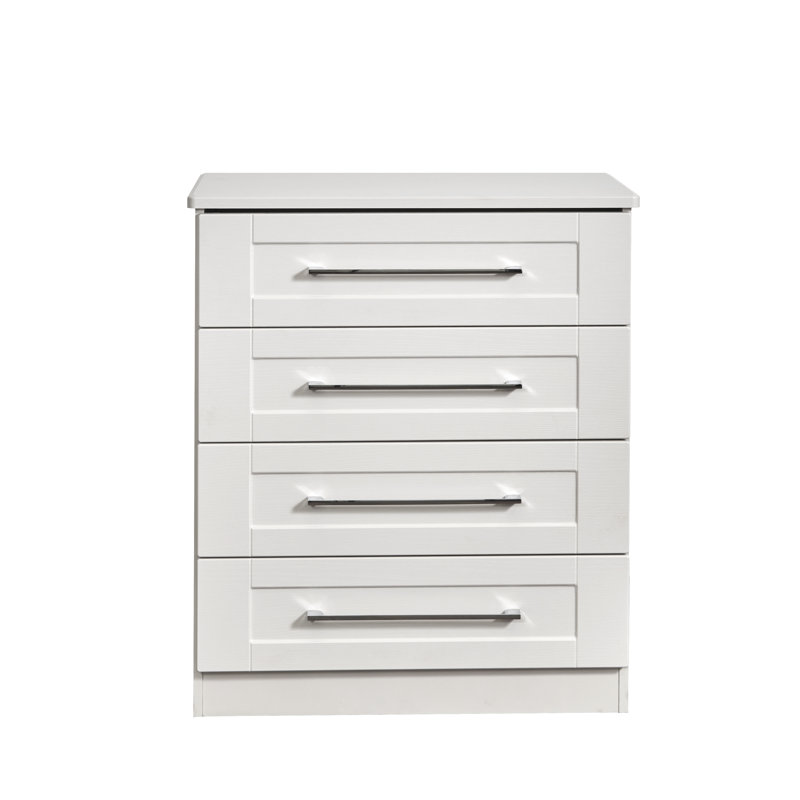 Fully Assembled Cootes 4 - Drawer Chest of Drawers, White Ash