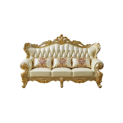 Sikander 92.5'' Leather Sofa