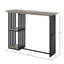 Table rectangulaire à hauteur de comptoir avec base en métal - 2 tablettes, chêne, tablettes noir industriel Sandy
