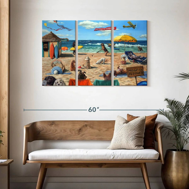 Chien de plage, H 28 po x l 45 po